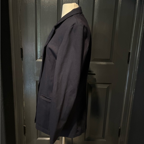 Blue Blazer with Notched Lapels and Relaxed Fit - Picture 2 of 4